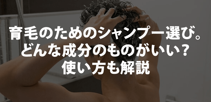 育毛のためのシャンプー選び。どんな成分のものがいい？使い方も解説