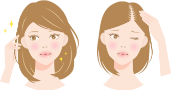 女性の薄毛の特徴は頭皮が透けて見えること